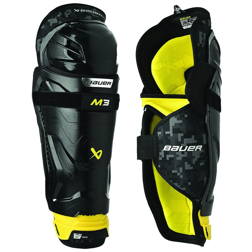 Bauer Supreme M3 Junior Ice Hockey Shin Guards 3 Bauer Supreme M3 Junior Ice Hockey Shin Guards