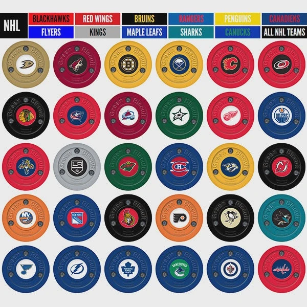 Green Biscuit NHL Team Logo Puck 3 Green Biscuit NHL Team Logo Puck